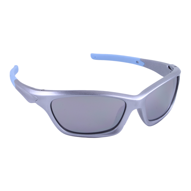 Just A Shade SmallerĀ® Eagle Jet in silver with "Carolina blue" rubber