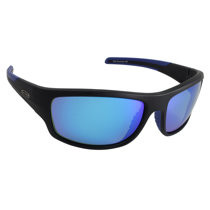 Sea Striker® Buccaneer Matte Black / Blue Mirror,Glossy Black / Blue Mirror Polarized Sunglasses