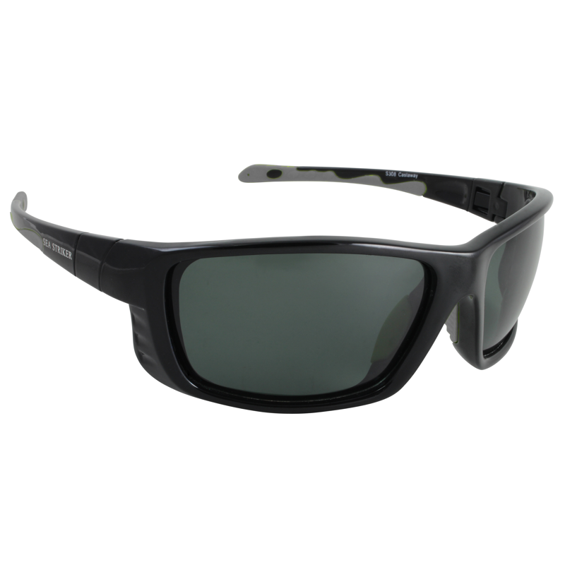 Sea StrikerĀ® Castaway Matte Black / Solid Grey,Glossy Black / Solid Grey Polarized Sunglasses