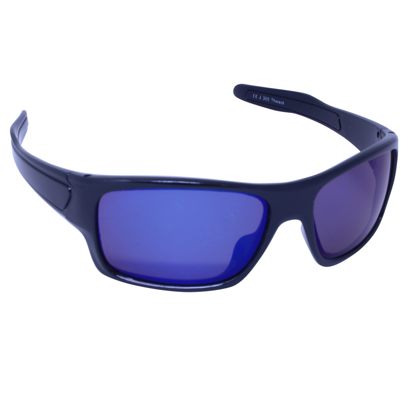 Just A Shade SmallerĀ® Thwack Glossy Black/Blue Mirror Children's Sunglasses