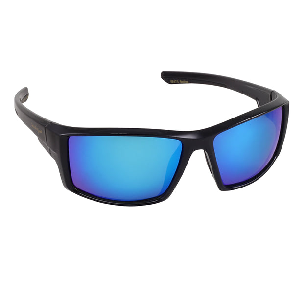 Islander Eyes® Belize Polarized Sunglasses in Black/Blue Mirror