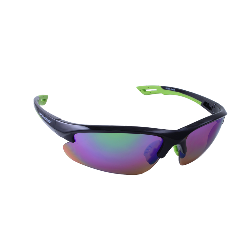 Optic Edge® Fireball Glossy Black/Green Sport Wraps
