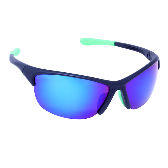 Just A Shade Smaller® Slam Black/Green Mirror/Green Rubber Children's Sunglasses