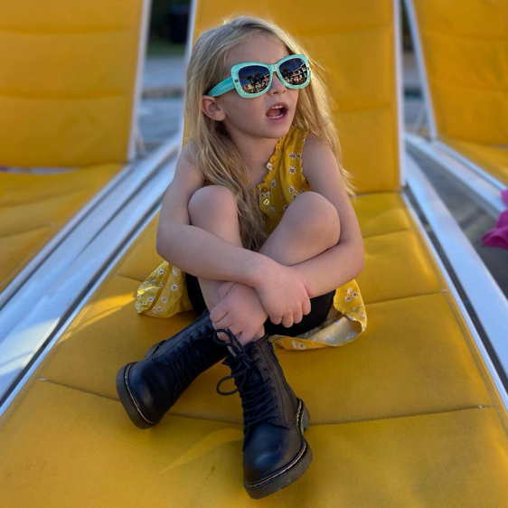 Child wearing Just A Shade Smaller Smiley sunglasses