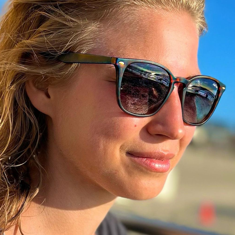 Model wearing Red Carpet Copper polarized sunglasses