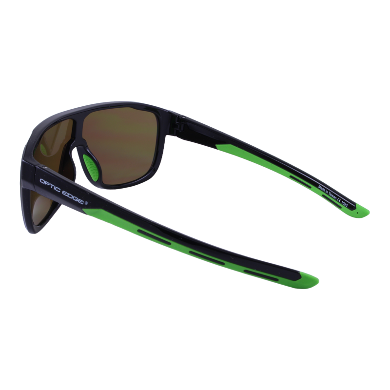 Optic Edge® Rambler in Glossy Black/Green Mirror - rear view