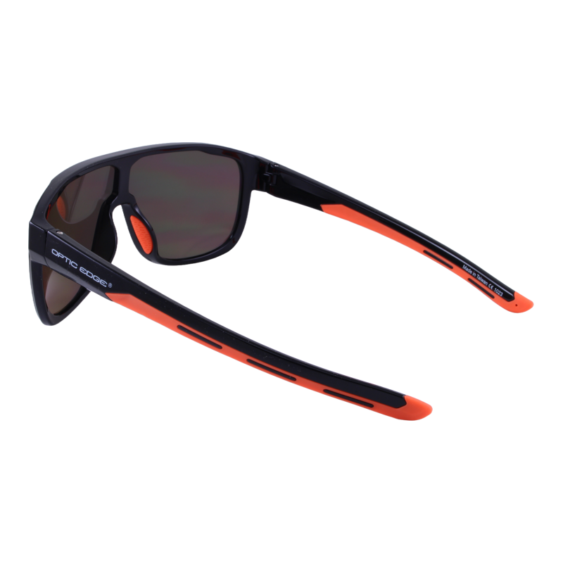 Optic Edge® Rambler in Glossy Black/Orange Mirror - rear view