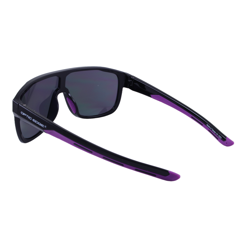 Optic Edge® Rambler in Glossy Black/Purple Mirror - rear view