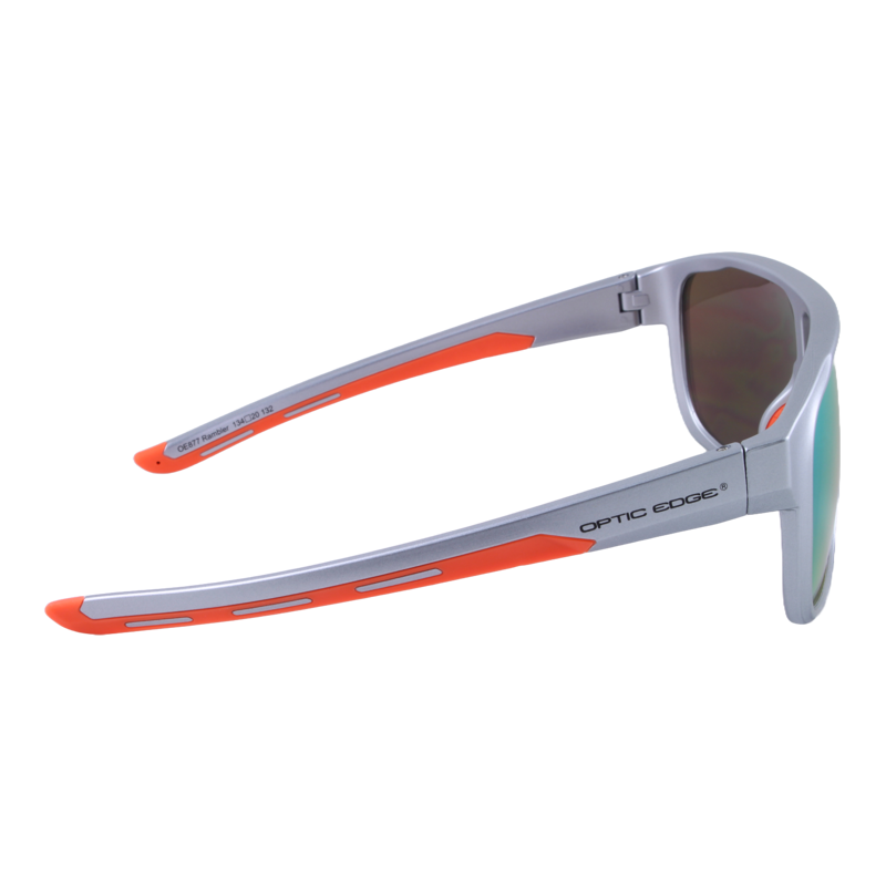 Optic Edge® Rambler in Silver/Orange Mirror - side view