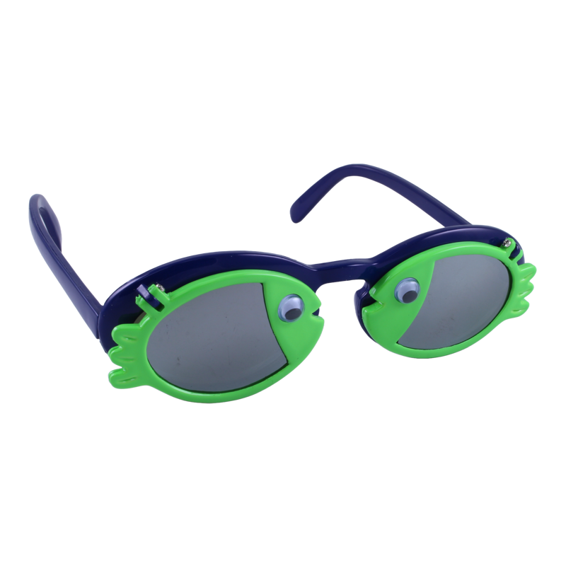 Just A Shade Smaller® Fish Children's Sunglasses in navy and lime green