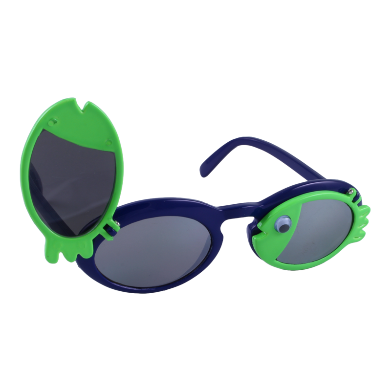 Just A Shade Smaller® Fish Children's Sunglasses in navy and lime green