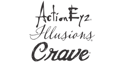 Regency Brands logos - ActionEyz, Illusions, Crave