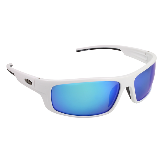 Sea Striker Finatic Polarized Sunglasses White Frame Blue Mirror