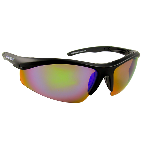 Sea Striker® Captain's Choice Matte Black / Green Mirror,Glossy Black / Green Mirror Polarized Sunglasses