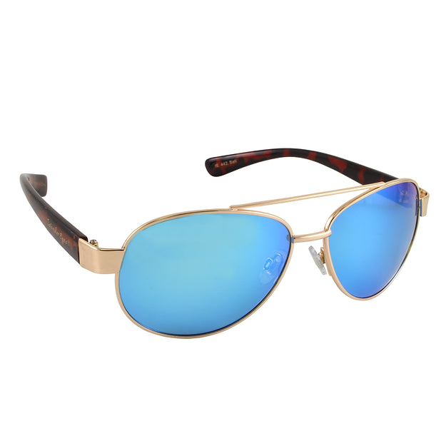 Islander Eyes® Bali Polarized Sunglasses in Gold with Blue Mirror
