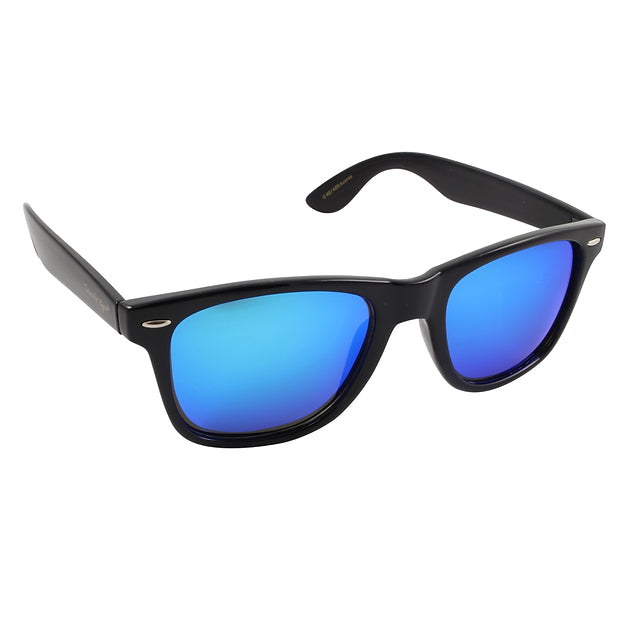 Islander Eyes® Azores Polarized Sunglasses in Black with Blue Mirror 