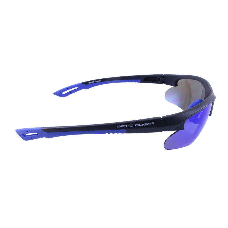Optic Edge® Fireball Matte Black/Blue,Glossy Black/Blue,Glossy Black/Purple,Glossy Black/Orange,Glossy Black/Green,Silver/Orange Sport Wraps