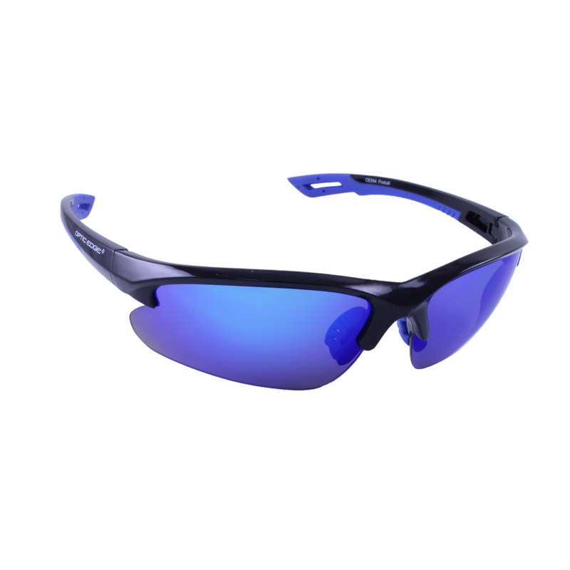 Optic Edge Fireball Mirrored Sports Wrap Sunglasses Cliff Weil Eyewear