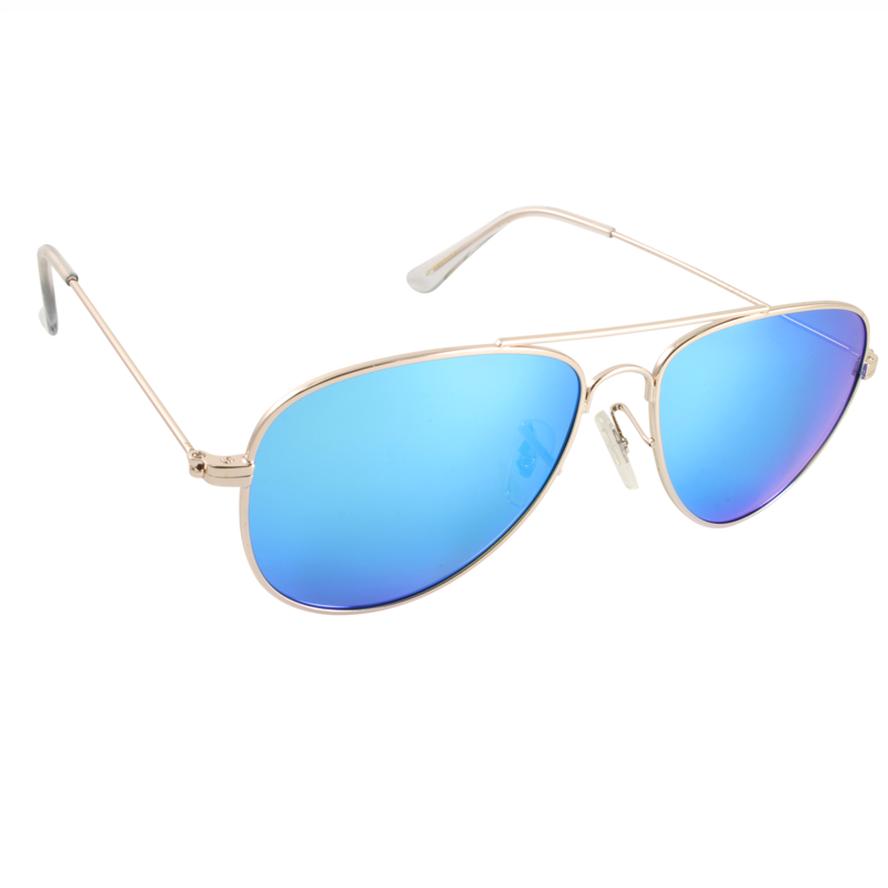 Buyr.com | Sunglasses | Ray-Ban RB3025JM Classic Full Color Metal Aviator  Sunglasses, Light Blue On Legend Gold/Clear Gradient Blue, 58 mm