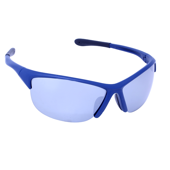 Just A Shade Smaller® Slam Blue/Flash Mirror/Black Rubber Children's Sunglasses