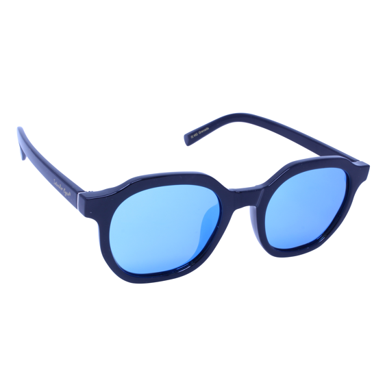 Islander Eyes® Grenada Glossy Black/Blue Mirror Polarized Sunglasses