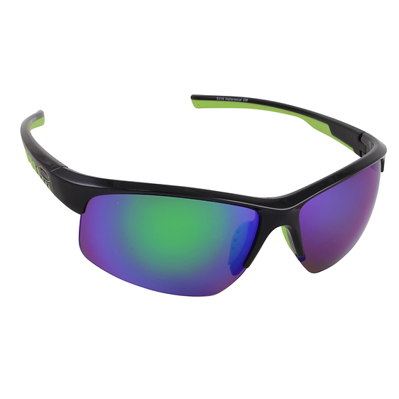 Sea Striker Hatterascal Beach Boating Fishing Polarized Sunglasses Men Women Black Frame w/Green Mirror Lens, adult Unisex, Size: One Size