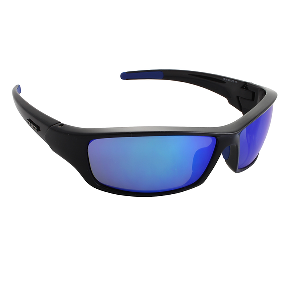 Top Deck Ace Black/Blue Mirror Polarized Sunglasses