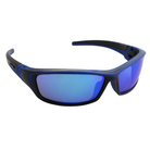 Top Deck Knockout Black/Blue Mirror Polarized Sunglasses