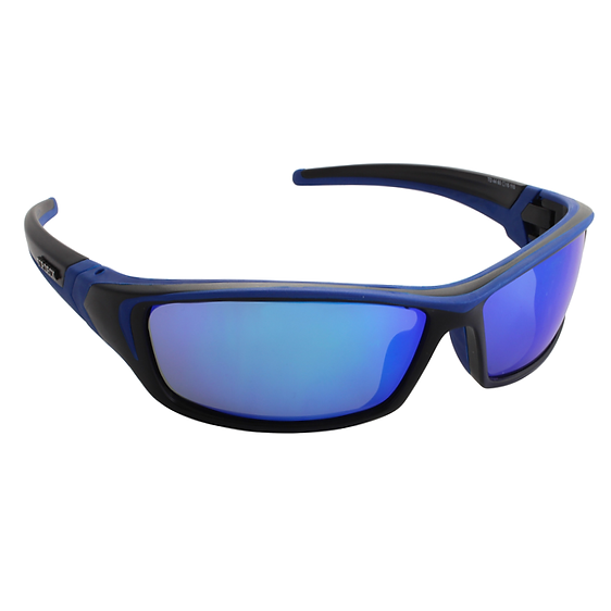 Top Deck Knockout Black/Blue Mirror Polarized Sunglasses