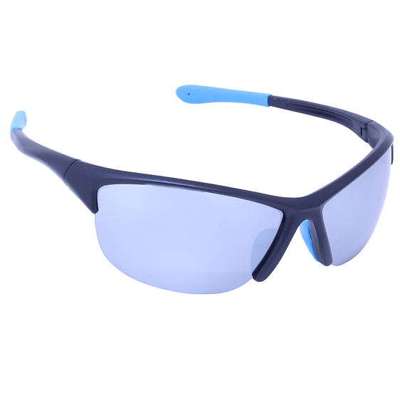 Just A Shade Smaller® Slam Black/Flash Mirror/Blue Rubber Children's Sunglasses