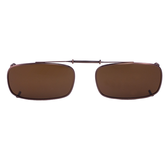 Polarized Clips True Rectangle (TRX) 54mm / Bronze/Brown,56mm / Bronze/Brown Clip-On Sunglasses
