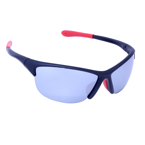 Just A Shade Smaller® Slam Black/Flash Mirror/Red Rubber Children's Sunglasses